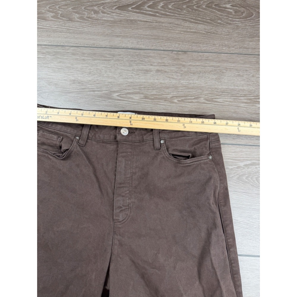 PAIGE Womens Anessa Wide Leg High Rise Jeans Brown 32 - Picture 7 of 11